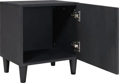 Imagen del producto de vidaXL Mesita de noche con puerta, color , 40 x 33 x 46 cm, madera maciza de mango
