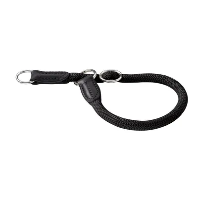 Produktbild von Hunter Dressurhalsung Freestyle, Hund, Standardkragen, Schwarz, Leder, Nylon, Seil, Einfarbig, M-L