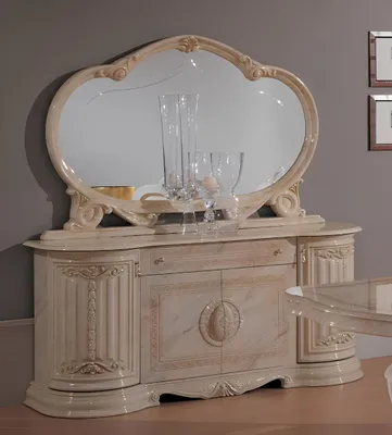 Produktbild von Luxus Wohn Ess Zimmer Set 2 tlg Garnitur Tisch Anrichte Klassische Vitrine Tisch