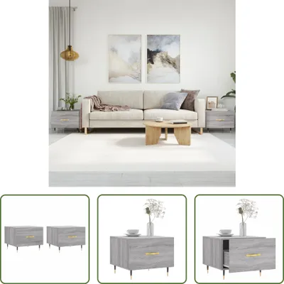 Produktbild von The Living Store Couchtische 2 Stk. Grau Sonoma 50x50x40 cm Holzwerkstoff
