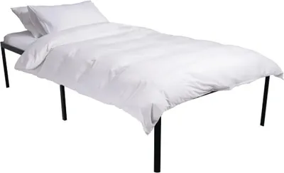 Zdjęcie produktu dla Metalowe łóżko, stalowa rama łóżka, dużo miejsca do przechowywania - Nowoczesny i minimalistyczny design, Kolor: Czarny | Rozmiar: 200x100x41 cm