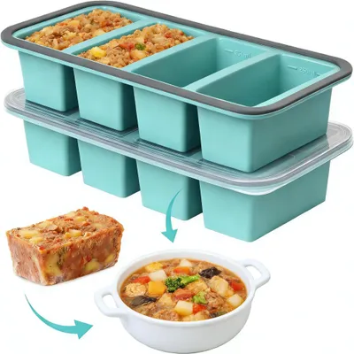 Produktbild von Set aus 2 Silikon-Eiswürfelformen für Suppe und Eiswürfel
