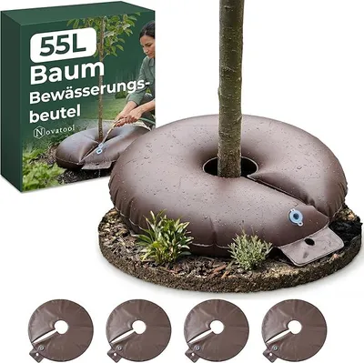 Produktbild von 5X Säcke für Baumbewässerung 55 Liter Grün Bewässerungsbeutel aus robustem PVC Baumsäcke Bewässerung Baumbewässerung Säcke Wasserbeutel Baum