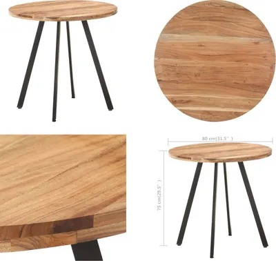 Produktbild von vidaXL Esstisch 80 cm Massivholz Akazie - Esstisch - Esstische - Esszimmertisch - Esszimmertische