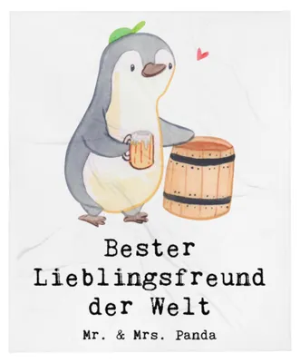 Produktbild von Mr. & Mrs. Panda Kuscheldecke Pinguin Bester Lieblingsfreund der Welt - Weiß - Geschenk, Liebling, Liebe, Decke, Love, Lieblingsmensch, Winterdecke, Wohndecke, Freund