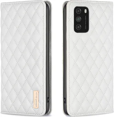 Produktbild von Xiaomi Poco M3 Hülle, Elegant Bookstyle Flip Leder Kartenfächer Schutzhülle mit Ständer für Xiaomi Poco M3 Weiß