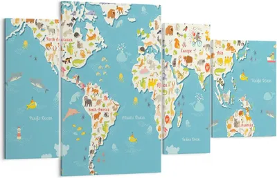 Produktbild von Bild auf Leinwand - Leinwandbild - Geographie Globus Grafik Illustration - 120x70cm - Wand Bild - Wanddeko - Leinwanddruck - Bilder - Kunstdruck - Leinwand bilder - Wandkunst - DL120x70-3106