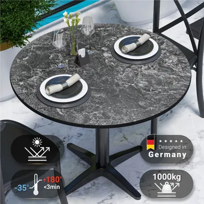 Produktbild von COMPACT | Gastro HPL Tischplatte | Ø 60 cm | Felsen | Rund | Gastro HPL Tischplatte