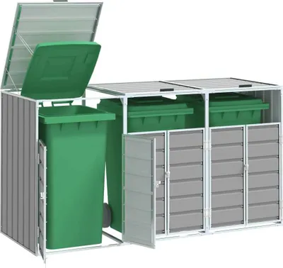 Obrázok produktu pre vidaXL Box na odpadky pre 3 tony sivý 216x81x115 cm oceľ