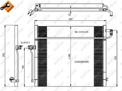 Produktbild von NRF 350080 Kondensator Klimaanlage passend für MERCEDES-BENZ M-Klasse (W166) +Trockner +Dichtring