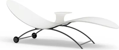 Produktbild von Casa Padrino Luxus Gartenliege Matt Weiß / Anthrazitgrau 205 cm