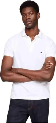 Produktbild von Weißes Herren Kurzarm-Poloshirt Slim Fit mit Logo und Stickerei