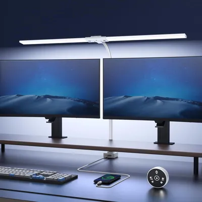 Productafbeelding van LED bureaulamp, dimbaar - 1500 lumen, 24W, klembare bureaulamp voor kantoor, met flexibele arm