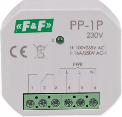 Image de Relais électromagnétique PP-1P-230V 16A, éclairage LED F&F 8510