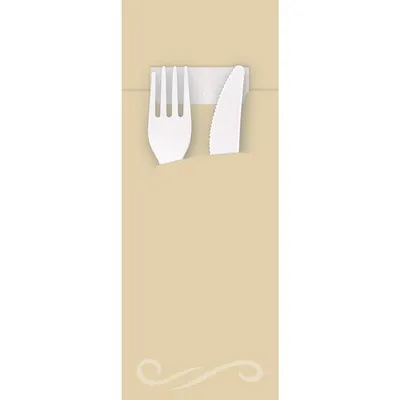 Immagine prodotto di Sacchetti per posate Franz Mensch, crema, miscela tovagliolo bianco 33 x 33 cm, 2 veli, 520 pezzi