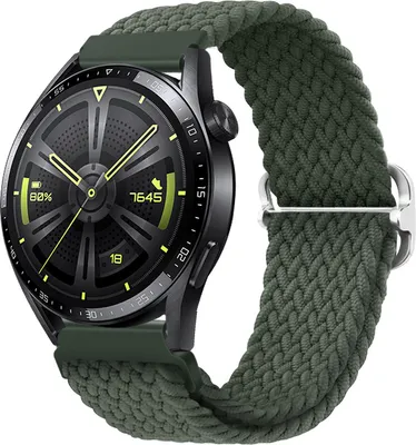 Produktbild von BStrap Elastic Nylon Armband für Huawei Watch 3 / 3 Pro, olive green