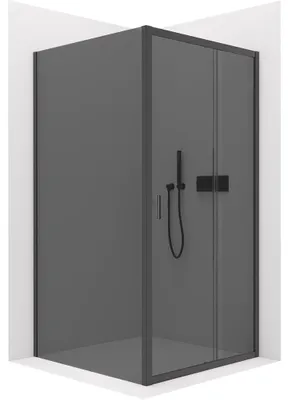 Obrázek produktu pro Sprchový kout Varone LINE L/P - 6 mm - černá matná, grafitové sklo - 120x90x195 cm - posuvný