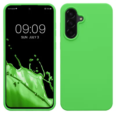 Produktbild von kwmobile Handyhülle für Samsung Galaxy A56 5G Hülle - Case Silikon - Kabelloses Laden - Schutzhülle Cover in Limettengrün