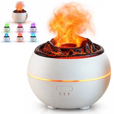 Produktbild von Aroma Diffusor 360ml, aroma diffuser für ätherische öle Ultraschall Luftbefeuchter mit Flammeneffekt, 7 Farben, Timer und Abschaltautomatik