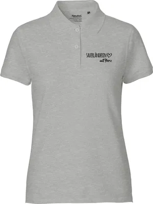 Produktbild von Huuraa Damen Polo Shirt Sauerländerin mit Herz XS Sport Grey Bio Baumwolle Fairtrade Poloshirt Geschenkidee