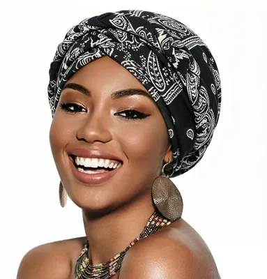 Immagine prodotto di Turban da donna con treccia, motivo Paisley, copricapo, cuffia per chemioterapia, berretto già annodato, berretto da notte, in poliestere, confezione singola