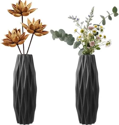Produktbild von Schwarze Kunststoffvasen für Tischdekor, Innen, Balkon, Hochzeit