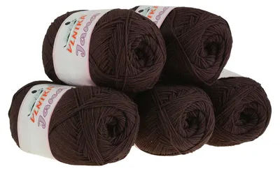 5 x 100g Strickgarn Jana braun