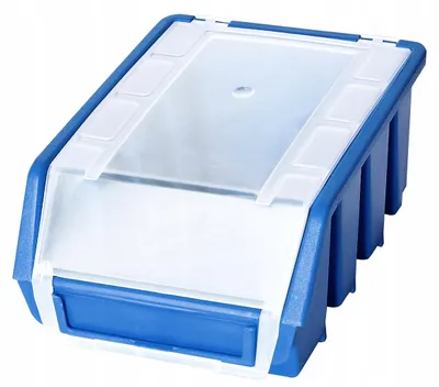 Immagine prodotto di Scatola portaoggetti aperta con coperchio incernierato dimensioni 2 blu 11,5x16x7,5 cm