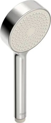 A silver and gray hand shower head with multiple water nozzles.