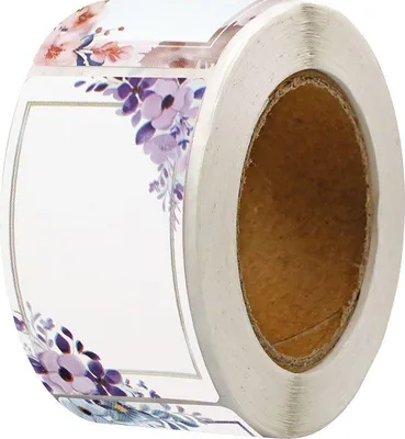 Obrázek produktu pro Samolepicí etikety v roli 50 x 30 mm 4 květinové vzory 250 kusů Titanum