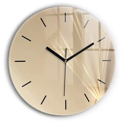Produktbild von Wallfluent Große Wanduhr – Stilles Quarzuhrwerk - Uhr Dekoration Wohnzimmer Schlafzimmer Küche - Zifferblatt mit Striche - schwarze Zeiger - 60 cm - Abstraktes Licht