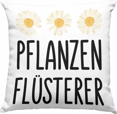 Produktbild von Trendation - Pflanzenflüsterer Gärtner Deko-Kissen mit Füllung 40x40 mit Spruch Garten Hobbygärtner Geschenk Lustig Gärtnerin Geschenkidee (Grün)