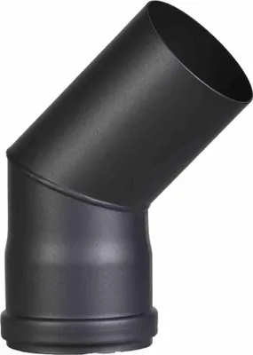 Produktbild von Pelletrohrbogen 45° Ø 80 mm starr, ohne Tür,schwarz