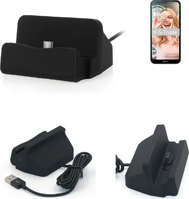 Produktbild von K-S-Trade Docking-Station kompatibel mit Xiaomi Redmi Note 7 Ladestation Dock Ladegerät Docking Station Tischständer Ständer inkl. USB Typ C Kabel