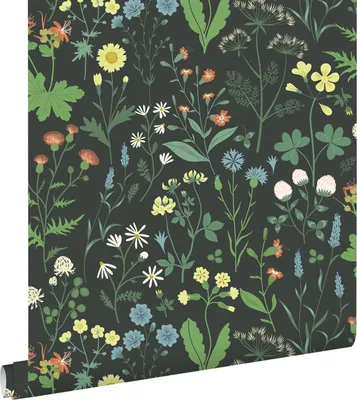 Obrázek produktu pro ESTAhome tapeta polní květiny vícebarevné na černé 53 cm x 10,05 m