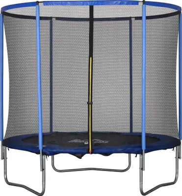 Produktbild von Gartentrampolin mit Sicherheitsnetz, Fitnesstrampolin für Innen & Außen, bis 113,6 kg, Blau/Schwarz, Ø244 x 240 cm