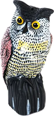 Image de Hibou Grand-duc en plastique Figure de jardin Décoration de jardin 36cm Figure de décoration Epouvantail nouveau