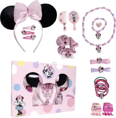 Obrázek produktu pro Kosmetická sada Disney Minnie Mouse pro děti - hřeben, gumička do vlasů a další věci