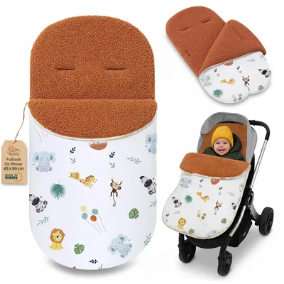 Produktbild von Fußsack Kinderwagen Winterfußsack Buggy 90x45 cm aus Bouclé Safari