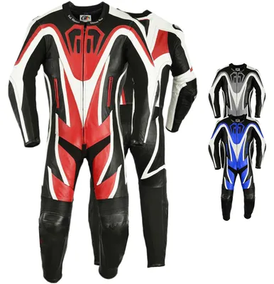 Produktbild von Einteiler Motorradkombi Motorrad Lederkombi aus Rindsleder echtleder Kombi , Größe:50/M, Farbe:Rot