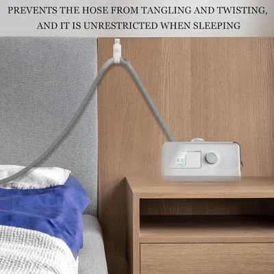 Produktbild von Allecto Plus - 2er-Pack CPAP-Schlauchhalter für CPAP-Beatmungsgeräte - stabiles Aufhängesystem - knotenfrei - Schlafkomfort - Zubehör.