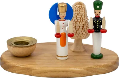 Obrázek produktu pro Stolní dekorace podstavec pod svíčku anděl a horník barevný velikost 7 cm NOVINKA