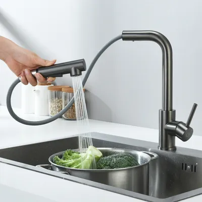 Produktbild von Wasserhahn Küche Ausziehbar Küchenarmatur mit 2 Strahlarten Spültischarmatur 360° Schwenkbar Mischbatterie Küche