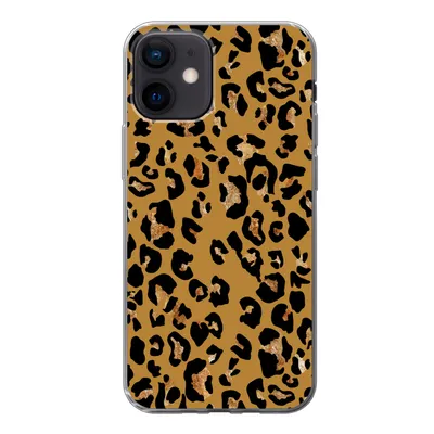 Produktbild von MuchoWow® Handyhülle Schutzhülle Hülle für iPhone 12 Pantherdruck - Gelb - Gold Silikon Softcase Handy Hülle - Schutzhülle