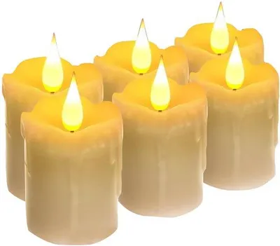 Image de Bougies LED à intensité variable avec télécommande - Flamme vacillante - Blanc
