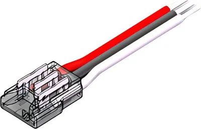 Produktbild von LED Strip-zu-Kabel Schnellverbinder – 3-polig, lötfrei, für 10 mm CCT SMD LED-Streifen mit 15 cm Anschlusskabel