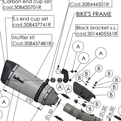 Produktbild von Auspuffhalterung LeoVince Auspuff-Ersatzteil Haltesatz