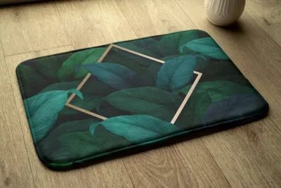 Produktbild von Badteppich Saugfähige - Badezimmer Teppich - Rutschfester Badvorleger Badematte - 75x45 cm - Tropische Blätter