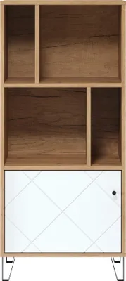 Produktbild von trendteam Wohnen Regal Touch Artisan Eiche Melamin/Weiß Matt Tiefzieh 63 x 136 x 40 cm