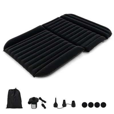 Produktbild von COSTWAY Auto Matratze 190x130cm, SUV Luftmatratze doppelseitig, Luftbett aufblasbar mit Luftpumpe & Tragetasche, Automatratze für Kofferraum Schwarz